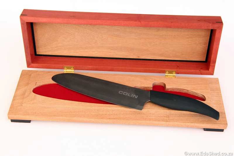 A laser engraved ceramic carving knife for Colin